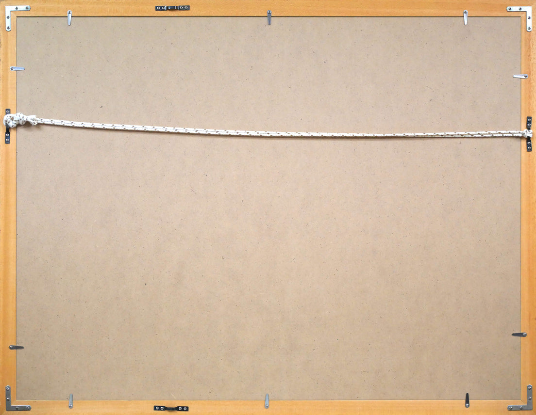 東弘孝「カフェ」リトグラフ 額縁裏側画像