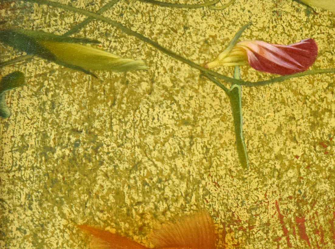 伴清一郎「めぐりあい」板に油彩、テンペラ・変形SM 拡大画像1