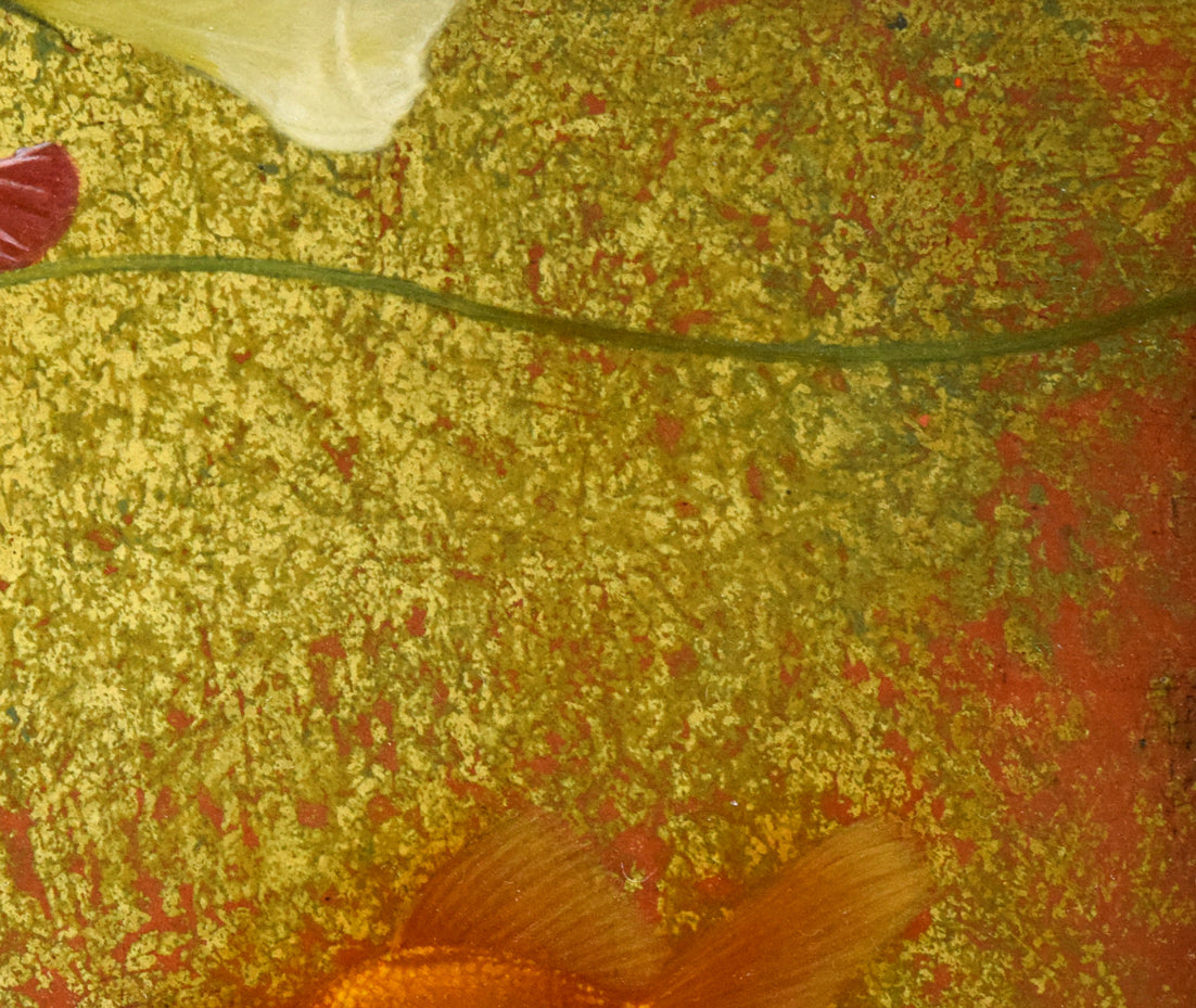 伴清一郎「めぐりあい」板に油彩、テンペラ・変形SM 拡大画像3