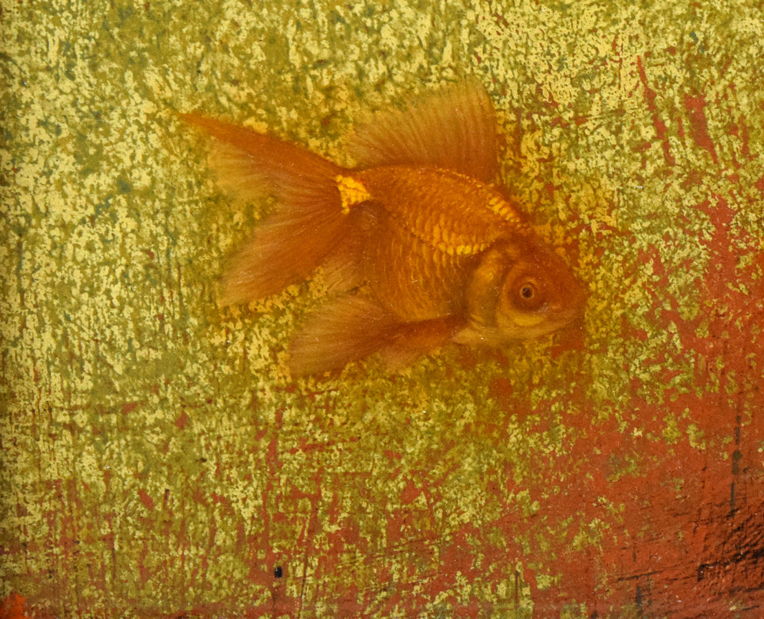 伴清一郎「めぐりあい」板に油彩、テンペラ・変形SM 拡大画像4