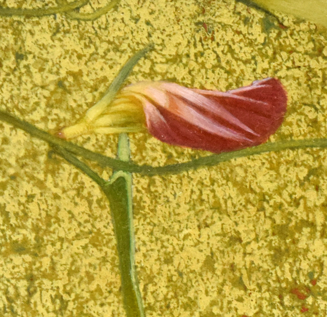 伴清一郎「めぐりあい」板に油彩、テンペラ・変形SM 拡大画像2