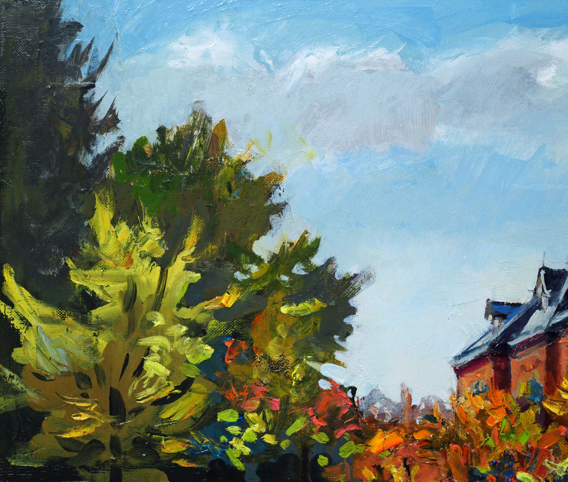 場崎恵「道庁・秋」油絵・F20号 拡大画像1