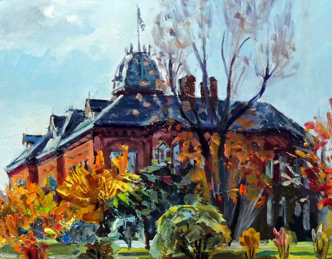 場崎恵「道庁・秋」油絵・F20号 拡大画像2