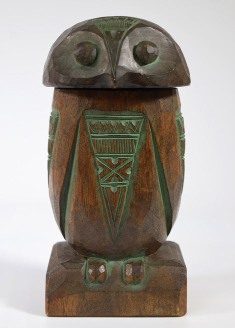 砂澤ビッキデザイン「音威子府の木梟(天然記念佛法僧の北限)」木彫作品 全体画像1