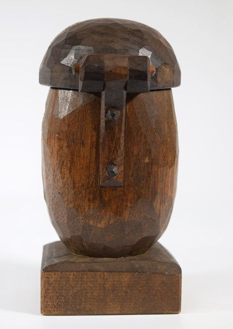 砂澤ビッキデザイン「音威子府の木梟(天然記念佛法僧の北限)」木彫作品 全体画像3