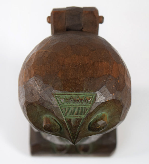 砂澤ビッキデザイン「音威子府の木梟(天然記念佛法僧の北限)」木彫作品 拡大画像1