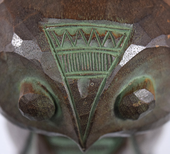 砂澤ビッキデザイン「音威子府の木梟(天然記念佛法僧の北限)」木彫作品 拡大画像2