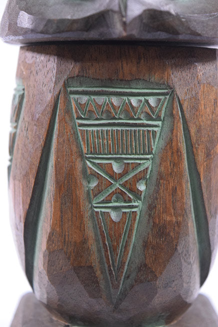 砂澤ビッキデザイン「音威子府の木梟(天然記念佛法僧の北限)」木彫作品 拡大画像4