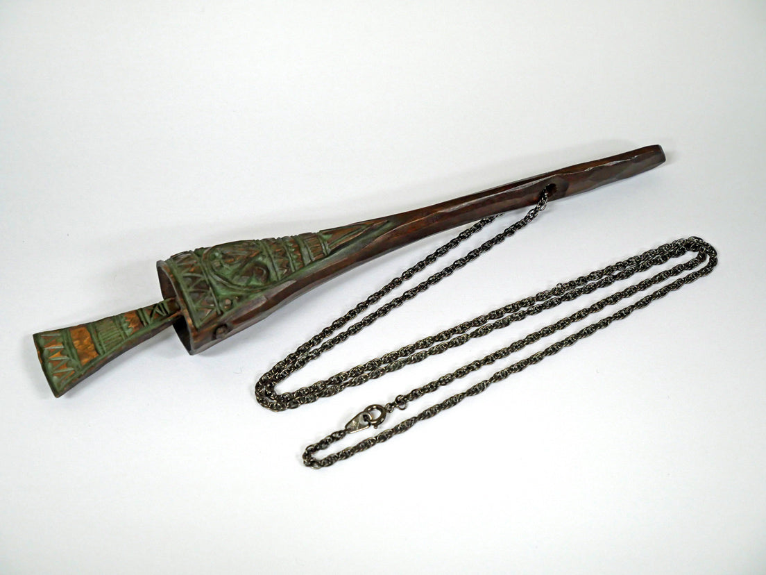 砂澤ビッキ「樹鈴ペンダント(約18.7cm)」木彫作品