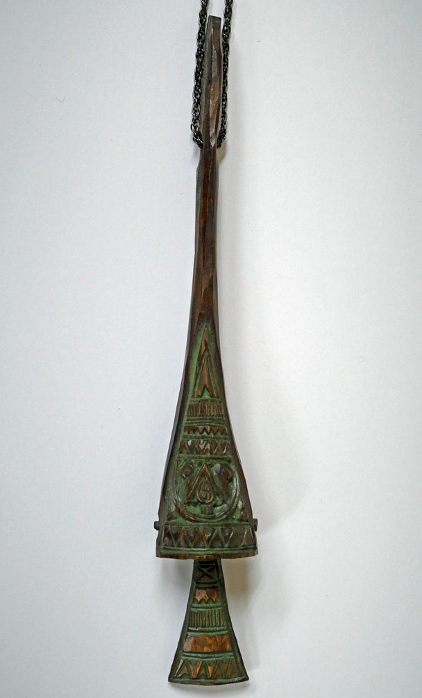 砂澤ビッキ「樹鈴ペンダント(約18.7cm)」木彫作品 作品全体画像2