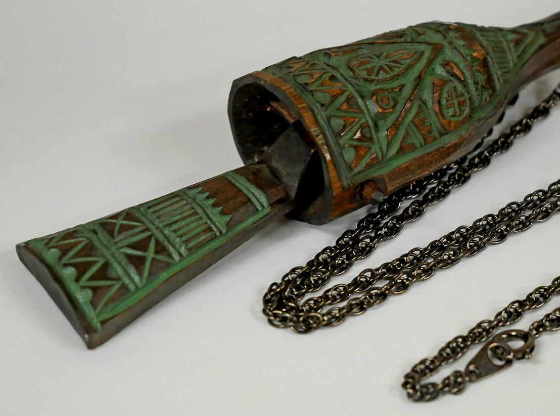 砂澤ビッキ「樹鈴ペンダント(約18.8cm)」木彫作品 拡大画像5