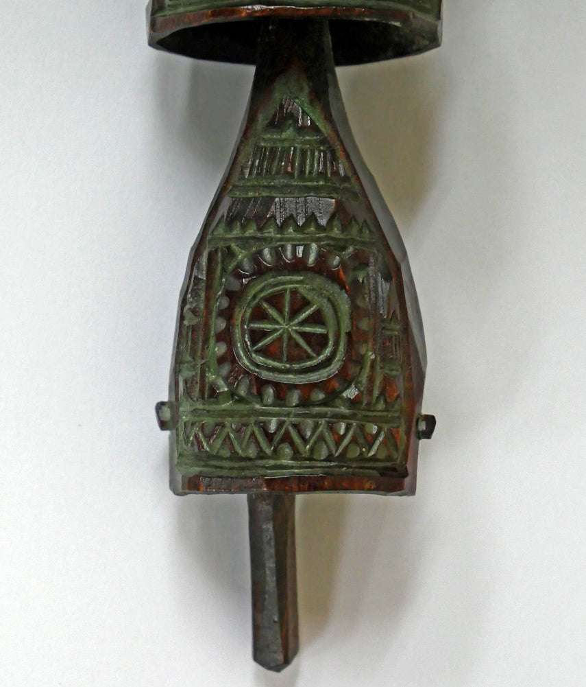 砂澤ビッキ「樹鈴二連啄木鳥(キツツキ)ペンダント(約21.7cm)」木彫作品 拡大画像3