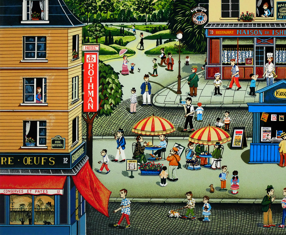 ビンカシワ「キャフェテラス(CAFETERIA)」シルクスクリーン版画 拡大画像3