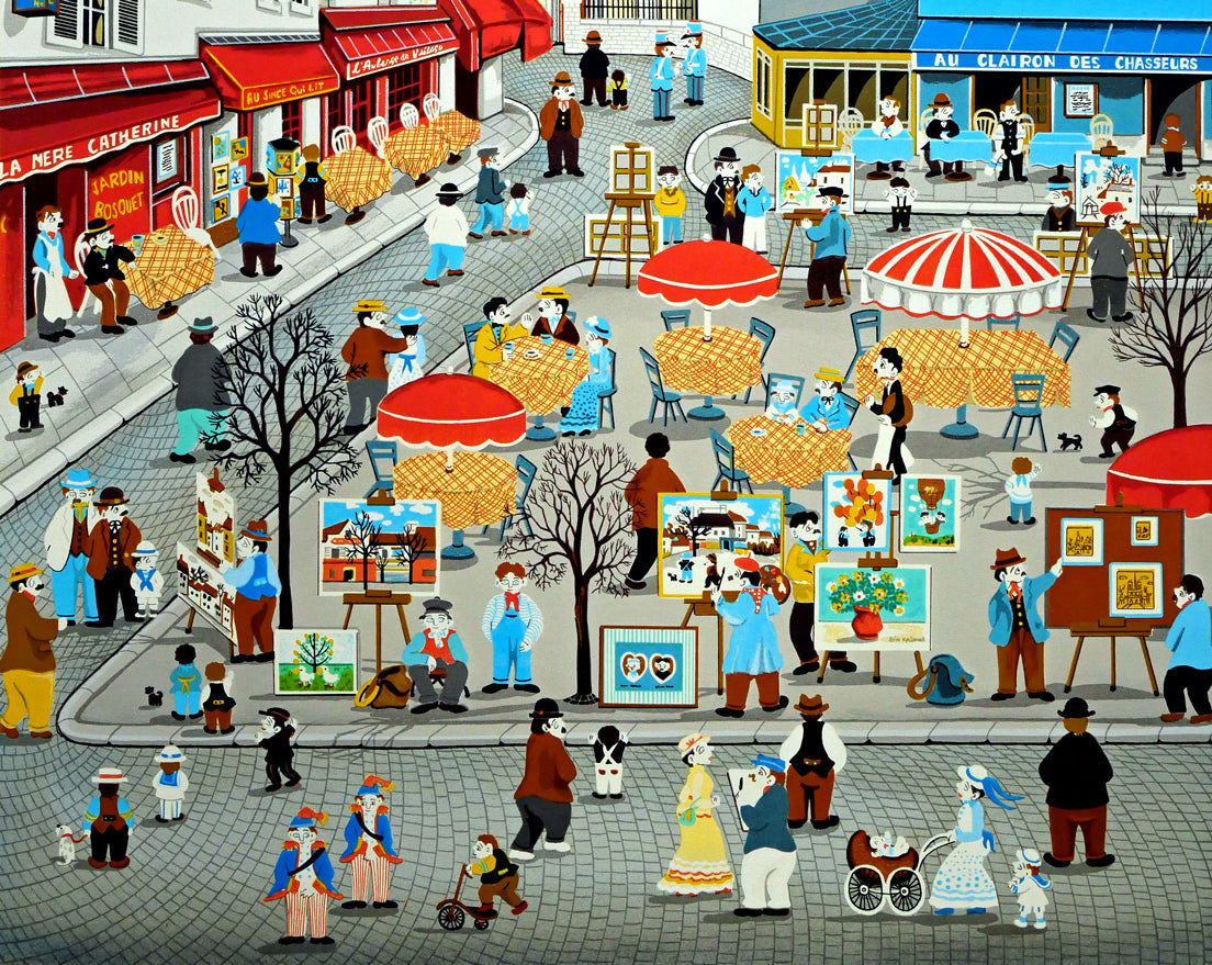 ビンカシワ「パリ・モンマルトル丘の上」リトグラフ 拡大画像2