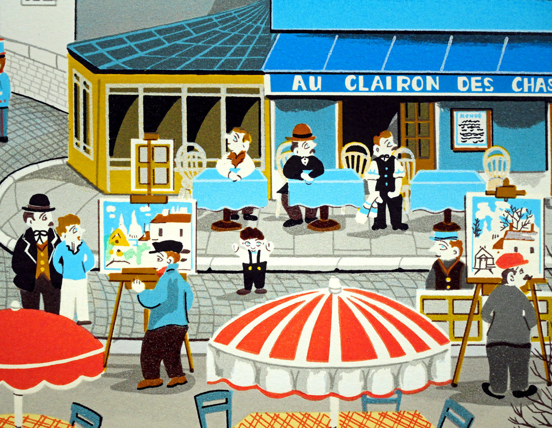 ビンカシワ「パリ・モンマルトル丘の上」リトグラフ 拡大画像4