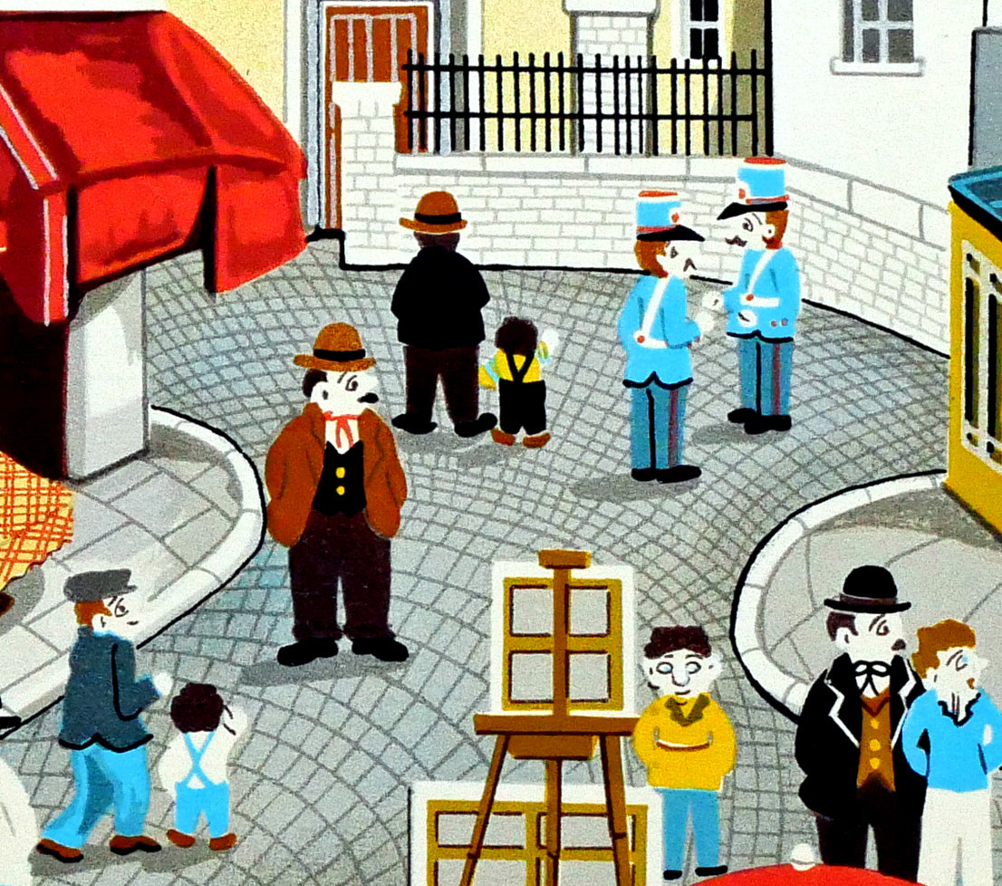 ビンカシワ「パリ・モンマルトル丘の上」リトグラフ 拡大画像3