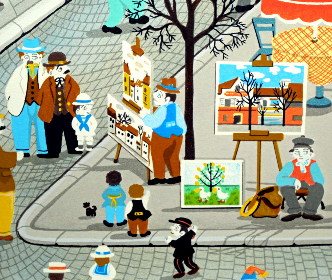 ビンカシワ「パリ・モンマルトル丘の上」リトグラフ 拡大画像5