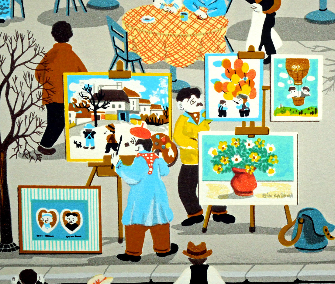 ビンカシワ「パリ・モンマルトル丘の上」リトグラフ 拡大画像6