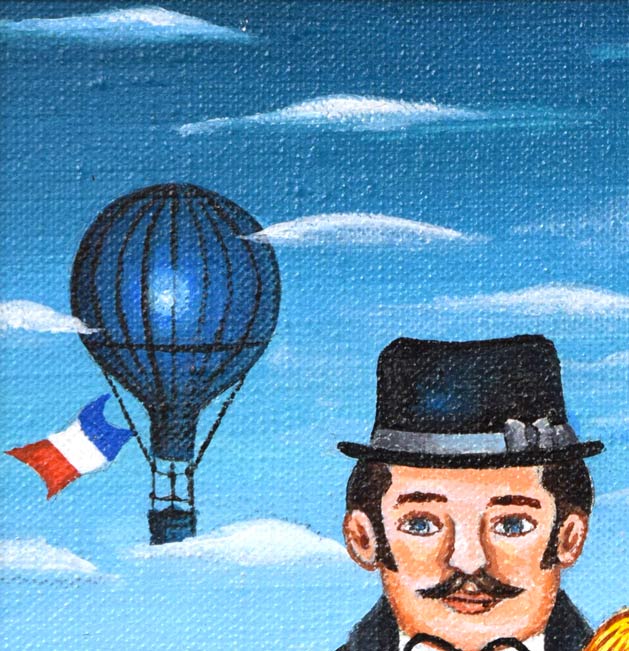 ビン・カシワ「初恋」油絵・F0号 拡大画像1