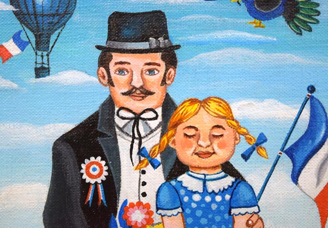 ビン・カシワ「初恋」油絵・F0号 拡大画像3