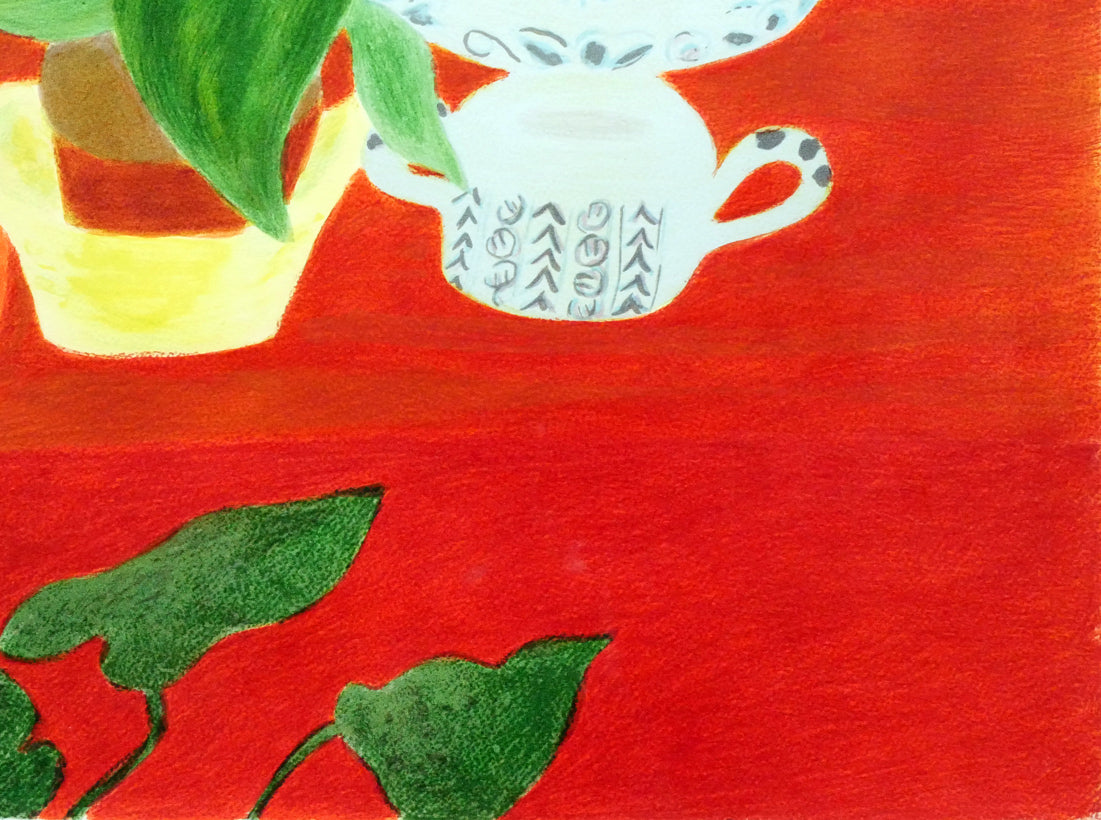 ピエール ボンコンパン(Pierre BONCOMPAIN)「赤いテーブルクロス」リトグラフ 拡大画像4