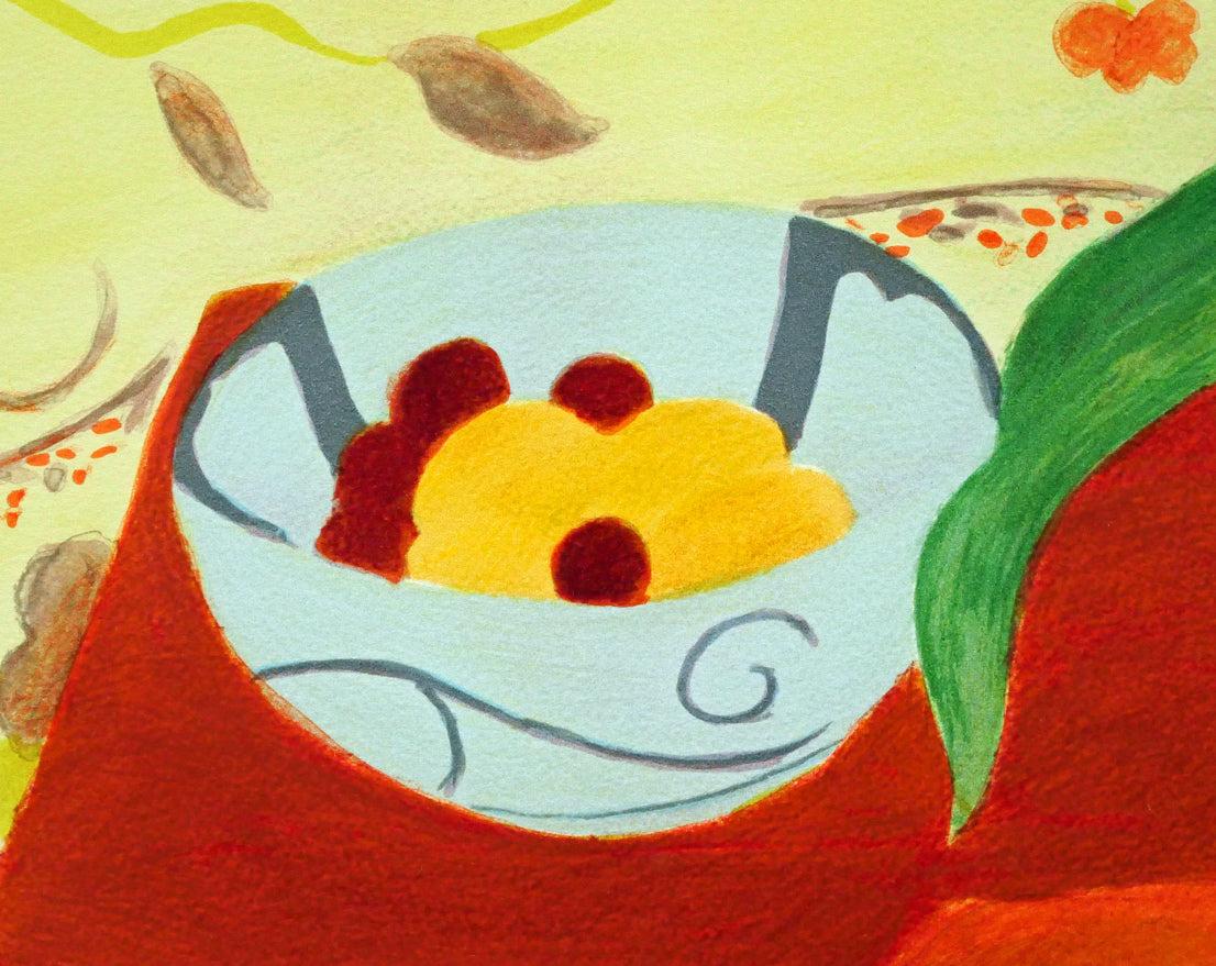 ピエール ボンコンパン(Pierre BONCOMPAIN)「赤いテーブルクロス」リトグラフ 拡大画像5