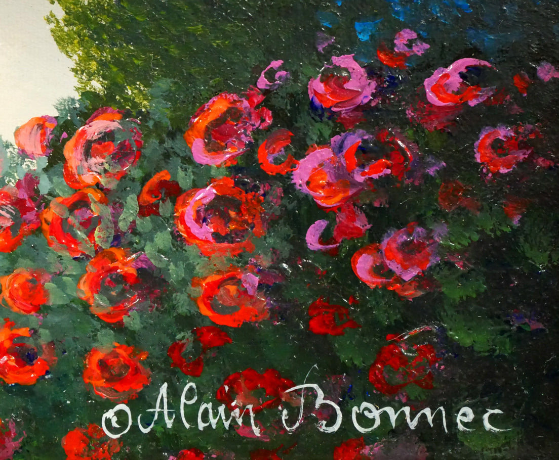 アラン ボネック(Alain BONNEC)「コートダジュールの休日」油絵・仏F3号 サイン拡大画像