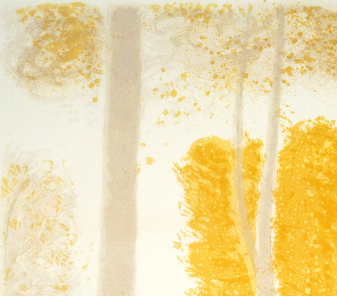 アンドレ ブラジリエ(Andre Brasilier)「乗馬服の一行(黄)」リトグラフ 拡大画像1