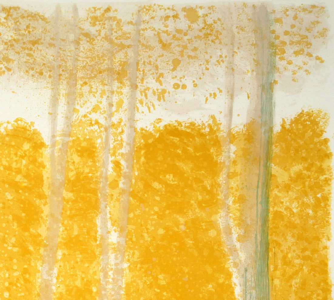 アンドレ ブラジリエ(Andre Brasilier)「乗馬服の一行(黄)」リトグラフ 拡大画像2