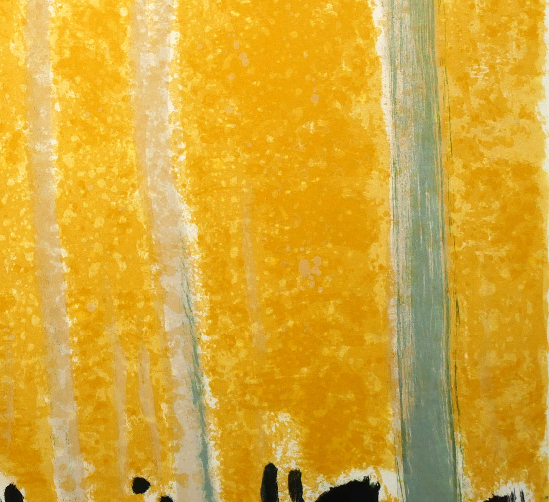 アンドレ ブラジリエ(Andre Brasilier)「乗馬服の一行(黄)」リトグラフ 拡大画像4