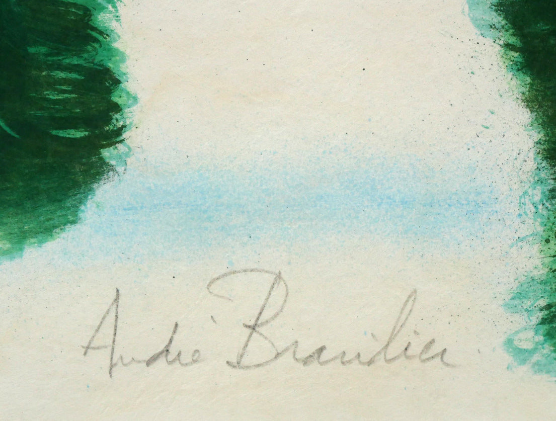 アンドレ ブラジリエ(Andre Brasilier)「トゥーレーヌへの遠出」リトグラフ 本人直筆鉛筆サイン