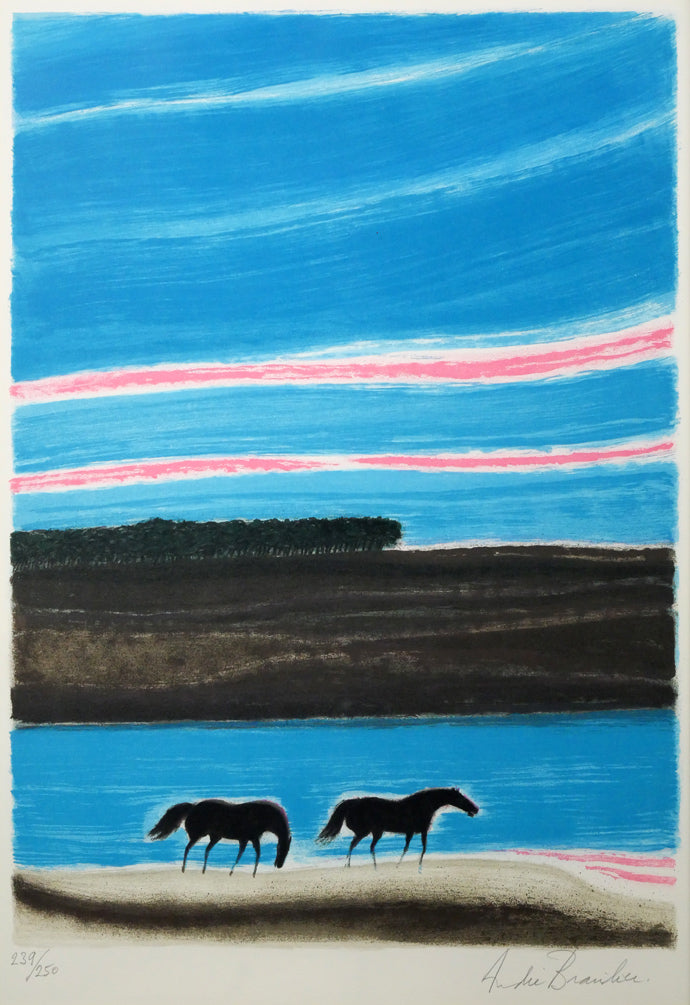 アンドレ ブラジリエ(Andre Brasilier)「夜:『ハーモニー』より」リトグラフ 作品全体画像