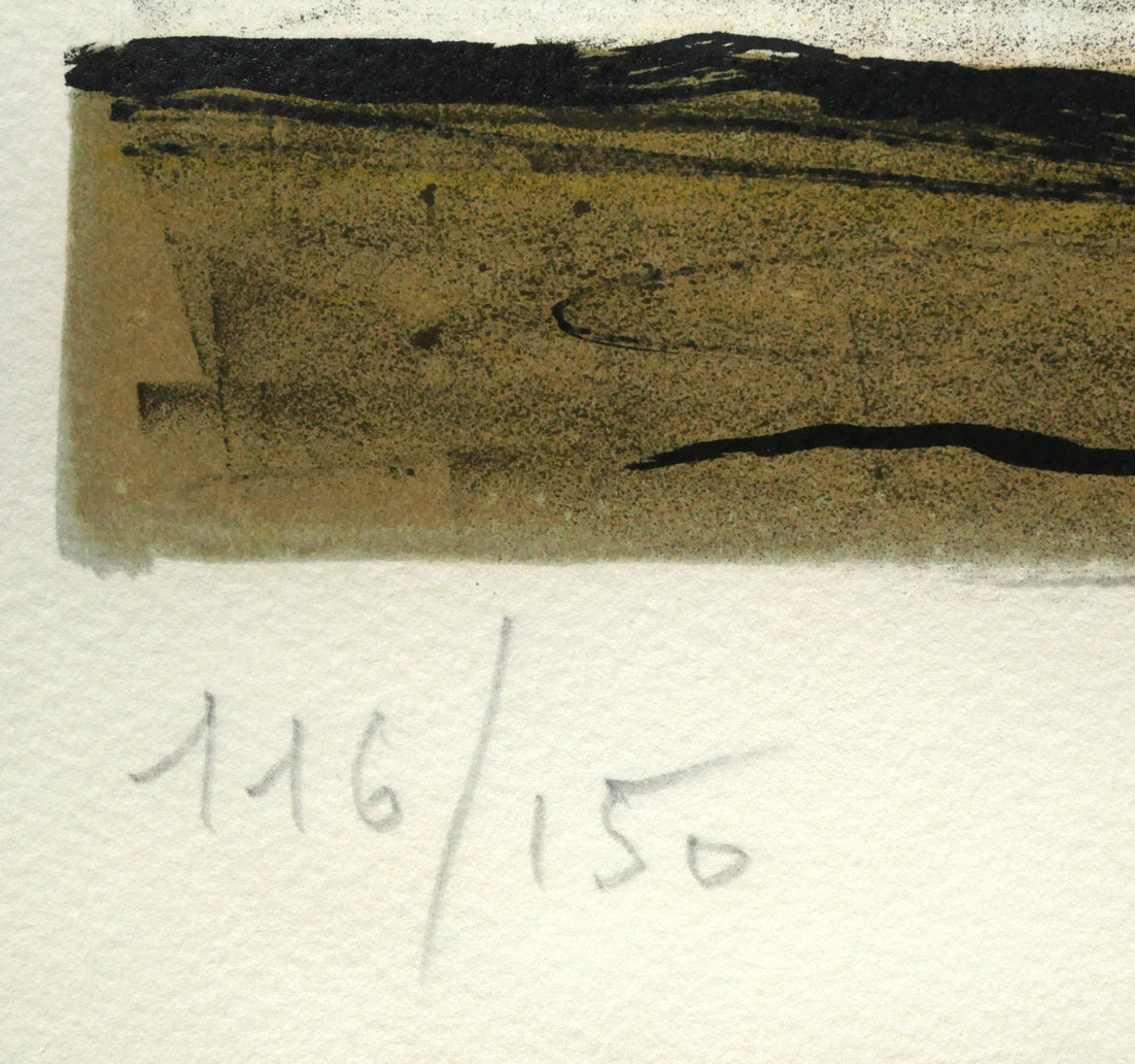 ベルナール・ビュッフェ(Bernard BUFFET)「青い背景の花束」リトグラフ 限定番号(ed,116/150)