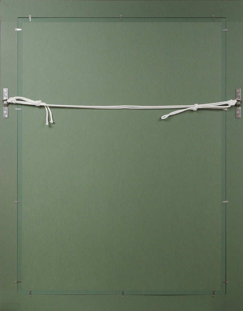 ベルナール・ビュッフェ(Bernard BUFFET)「青い背景の花束」リトグラフ 額縁裏側画像