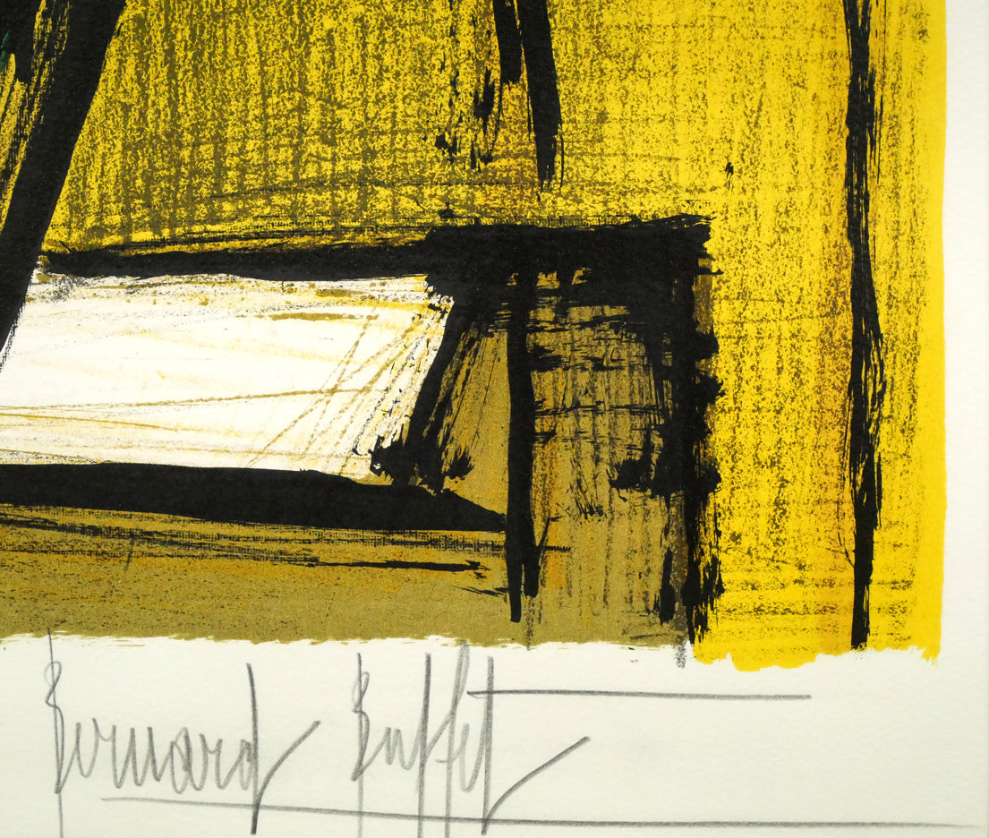 ベルナール・ビュッフェ(Bernard BUFFET)「花と花瓶」リトグラフ 本人直筆鉛筆サイン