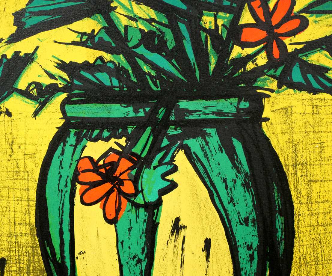 ベルナール・ビュッフェ(Bernard BUFFET)「花と花瓶」リトグラフ 拡大画像3