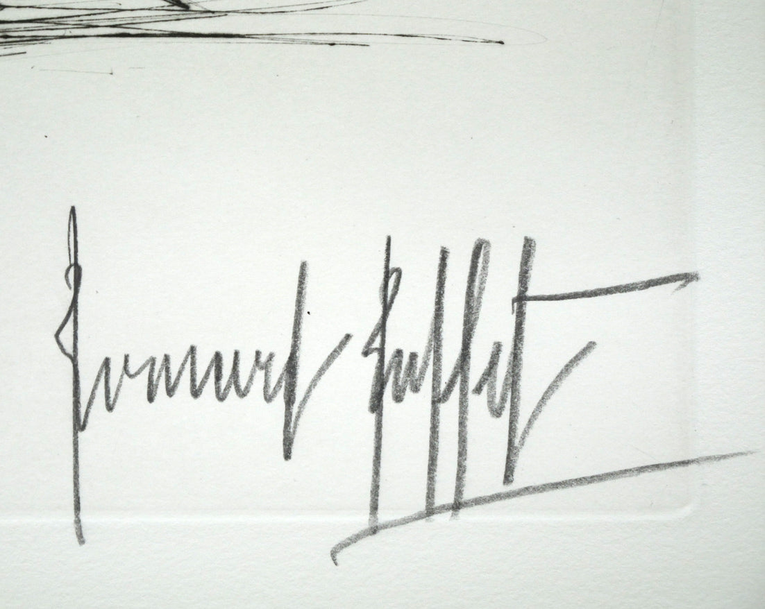 ベルナール・ビュッフェ(Bernard BUFFET)「平底漁船」ドライポイント(銅版画) 本人直筆鉛筆サイン