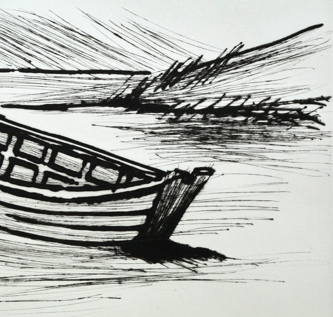 ベルナール・ビュッフェ(Bernard BUFFET)「平底漁船」ドライポイント(銅版画) 拡大画像2