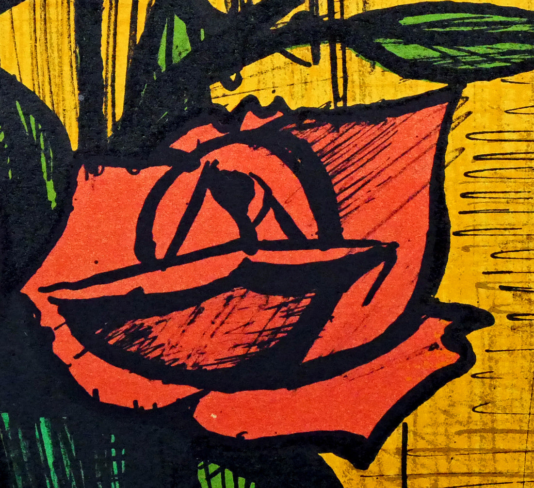 ベルナール・ビュッフェ(Bernard BUFFET)「花瓶の中のバラ」リトグラフ 拡大画像4