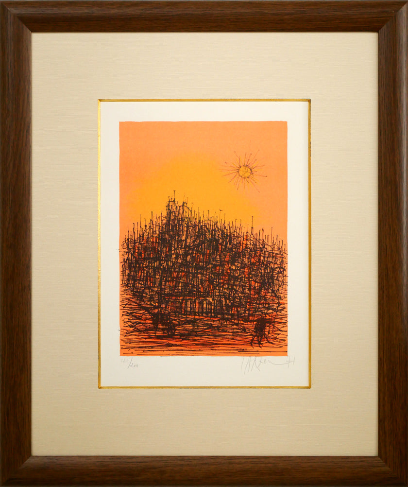 ジャン・カルズー(Jean CARZOU)「太陽のある風景」リトグラフ