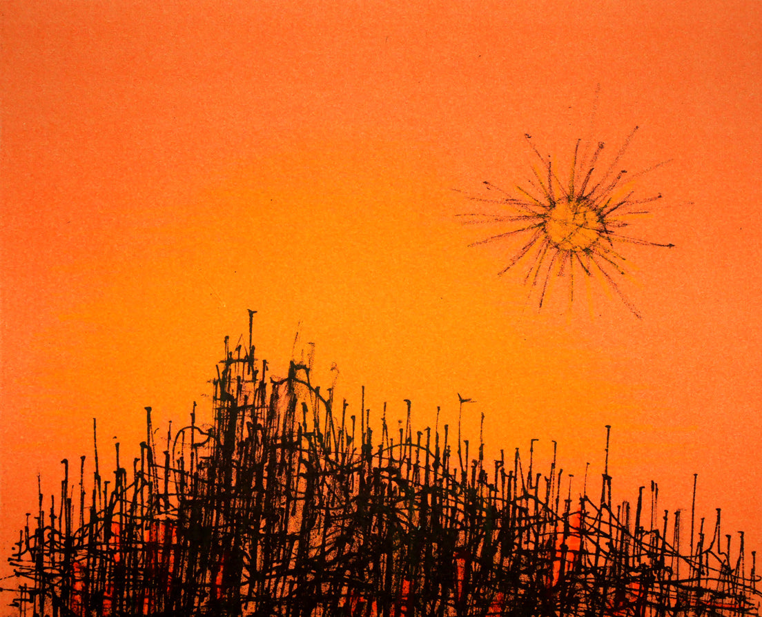 ジャン・カルズー(Jean CARZOU)「太陽のある風景」リトグラフ 拡大画像1