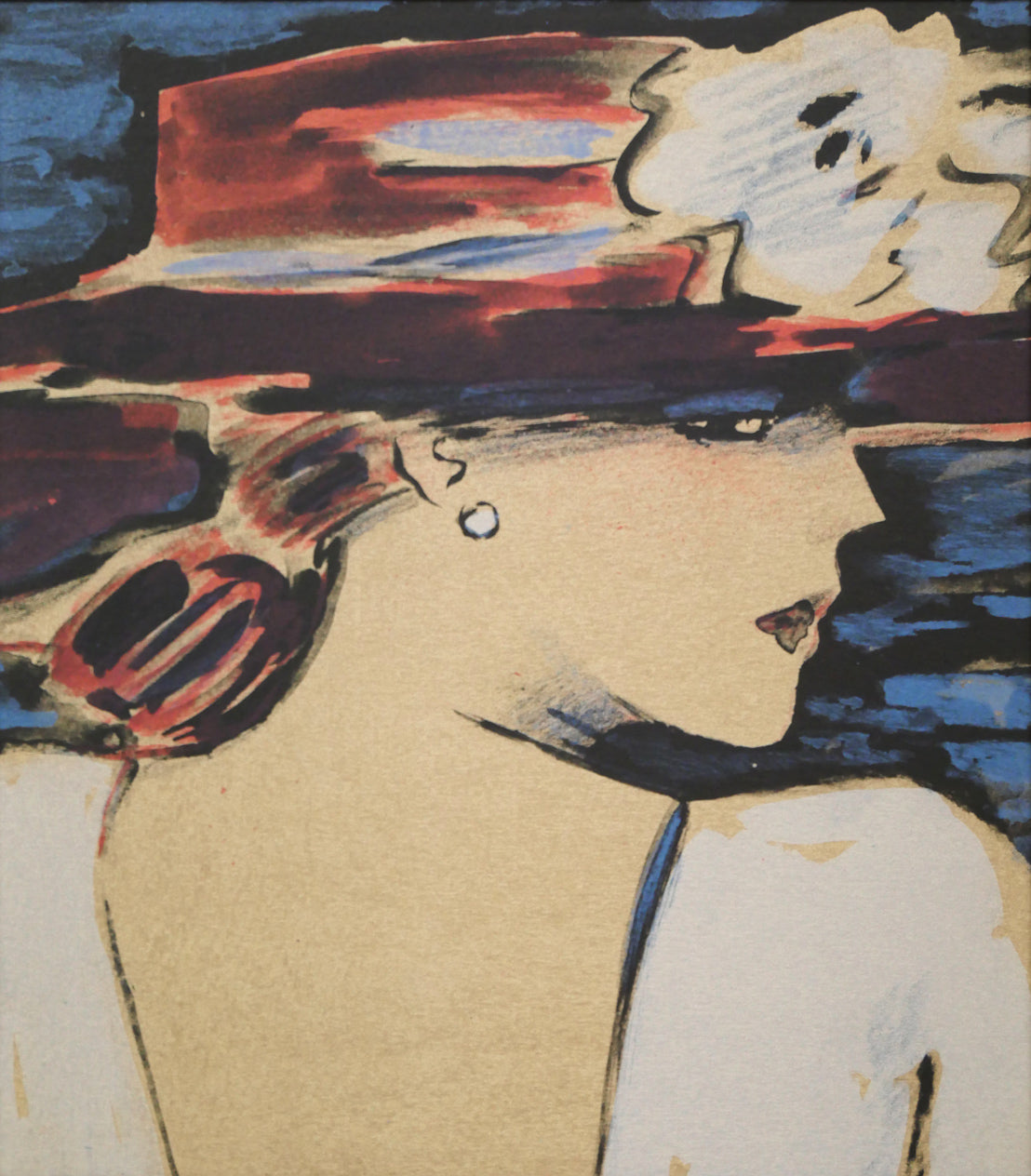 ジャン・ピエール・カシニョール(JEAN PIERRE CASSIGNEUL)「夜になったら」リトグラフ 作品全体拡大画像