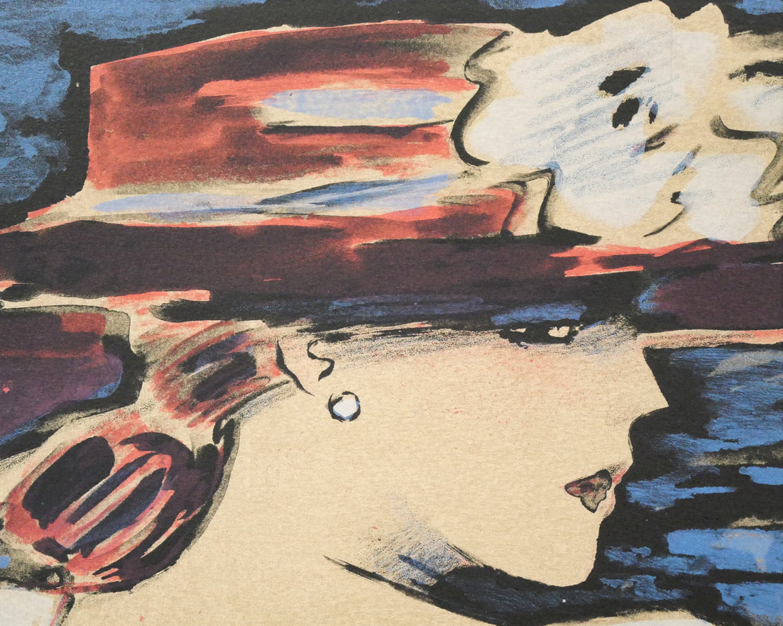 ジャン・ピエール・カシニョール(JEAN PIERRE CASSIGNEUL)「夜になったら」リトグラフ 拡大画像1