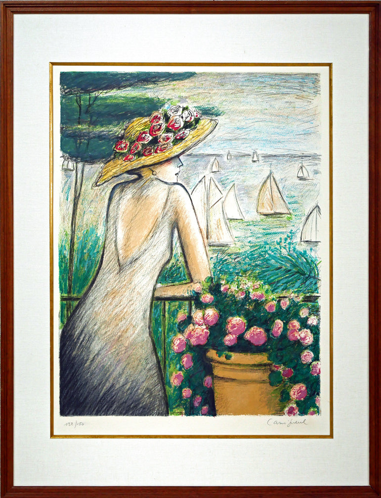 ジャン・ピエール・カシニョール(JEAN PIERRE CASSIGNEUL)「ヨット:『公園』より」リトグラフ