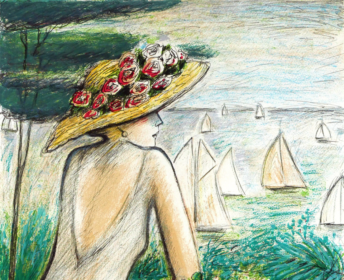 ジャン・ピエール・カシニョール(JEAN PIERRE CASSIGNEUL)「ヨット:『公園』より」リトグラフ 拡大画像1