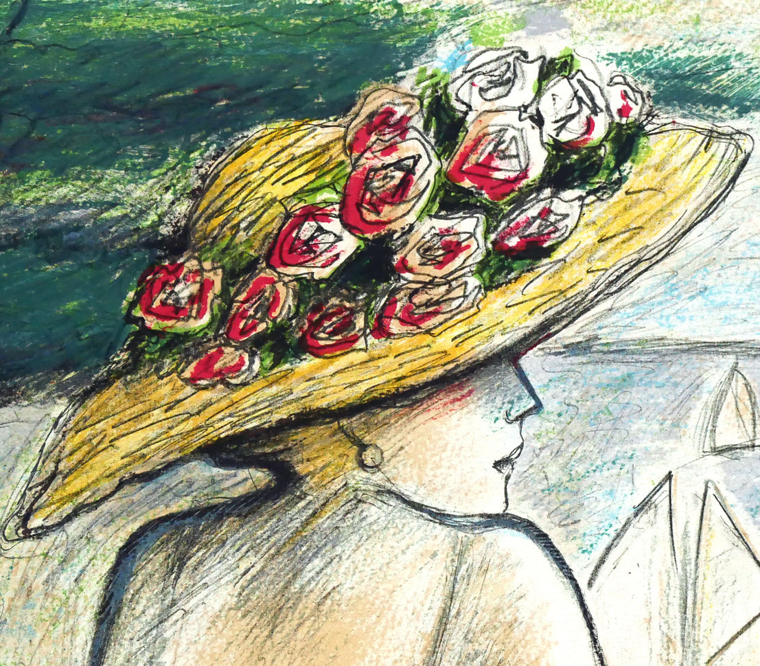 ジャン・ピエール・カシニョール(JEAN PIERRE CASSIGNEUL)「ヨット:『公園』より」リトグラフ 拡大画像2