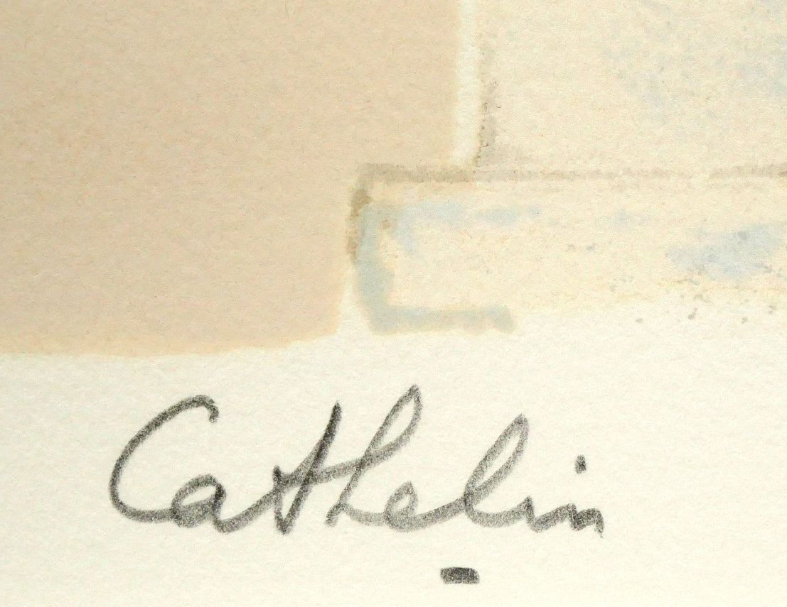 ベルナール カトラン(Bernard CATHELIN)「サン・ジョルジョ島を望む(ドガナ海より)」リトグラフ 本人直筆鉛筆サイン