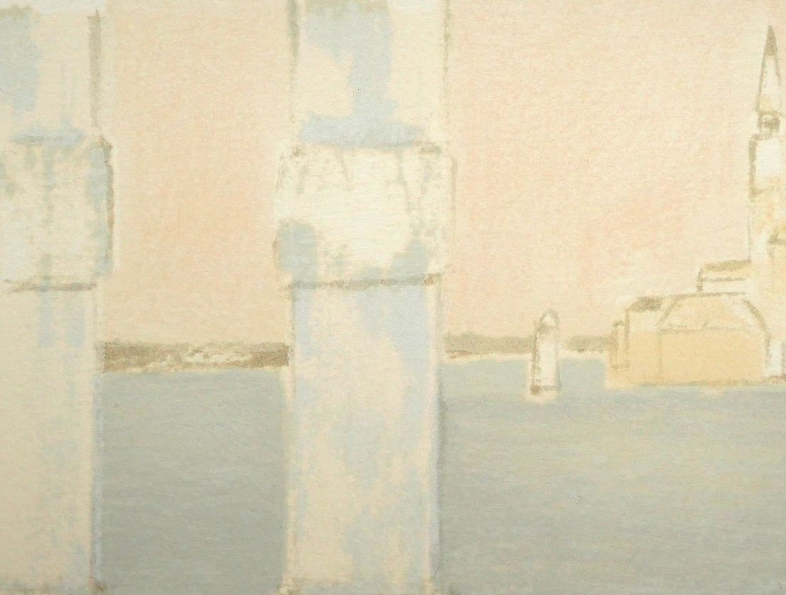 ベルナール カトラン(Bernard CATHELIN)「サン・ジョルジョ島を望む(ドガナ海より)」リトグラフ 拡大画像1