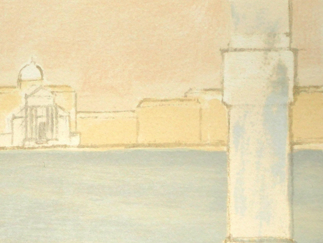 ベルナール カトラン(Bernard CATHELIN)「サン・ジョルジョ島を望む(ドガナ海より)」リトグラフ 拡大画像2