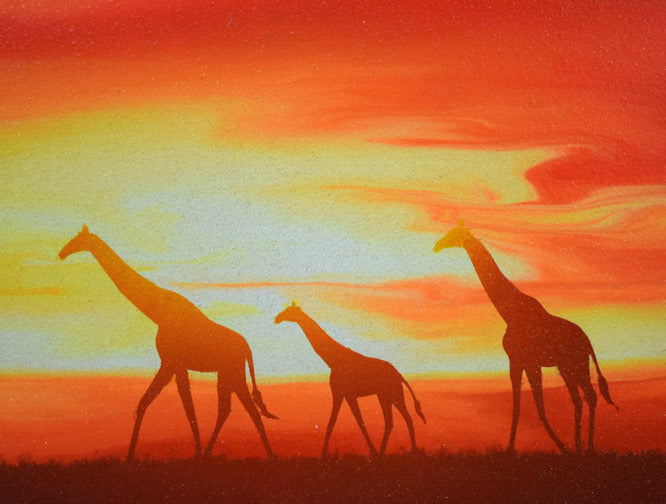 鎮西直秀「サバンナの神々・キリン」油絵・S0号 拡大画像2